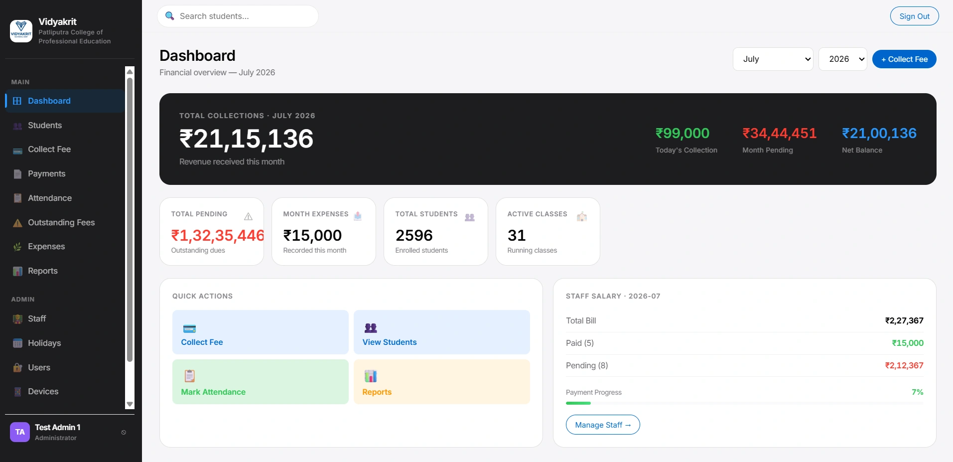 Analytics Dashboard Interface