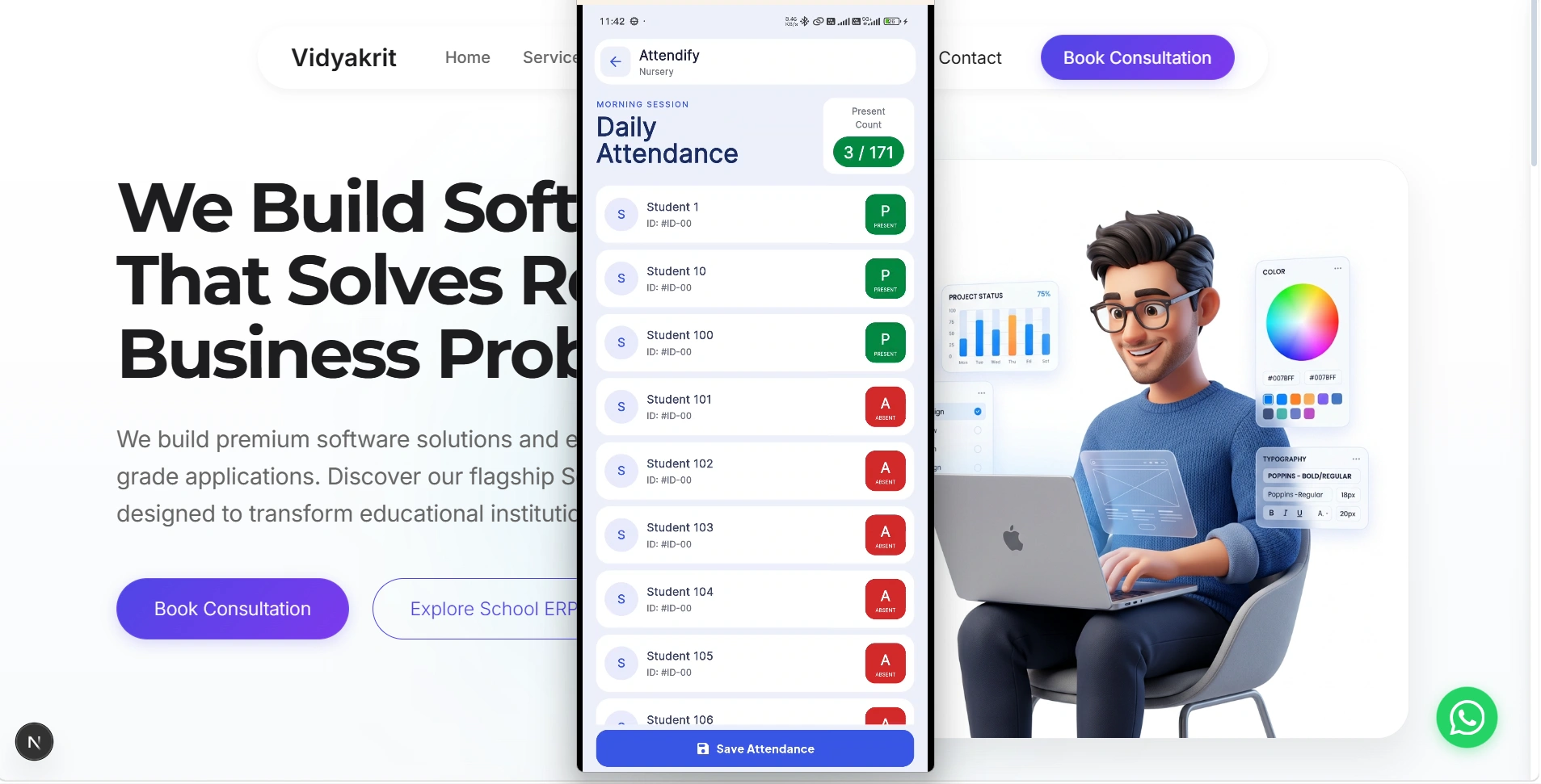 Smart Attendance System Interface